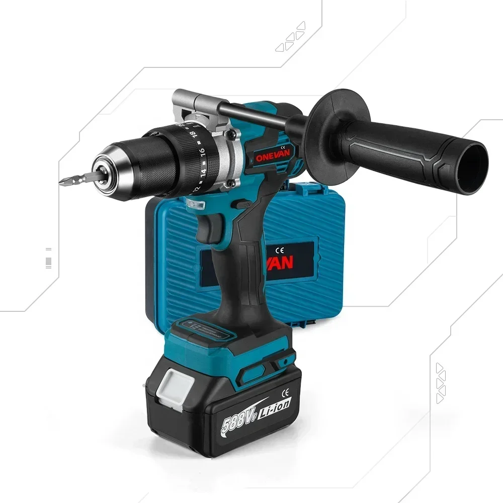 For 650nm 13MM Chuck Brushless Impact Drill Cordless Electric Screwdriver   Ice Breaker Digging for Makita 18v Battery