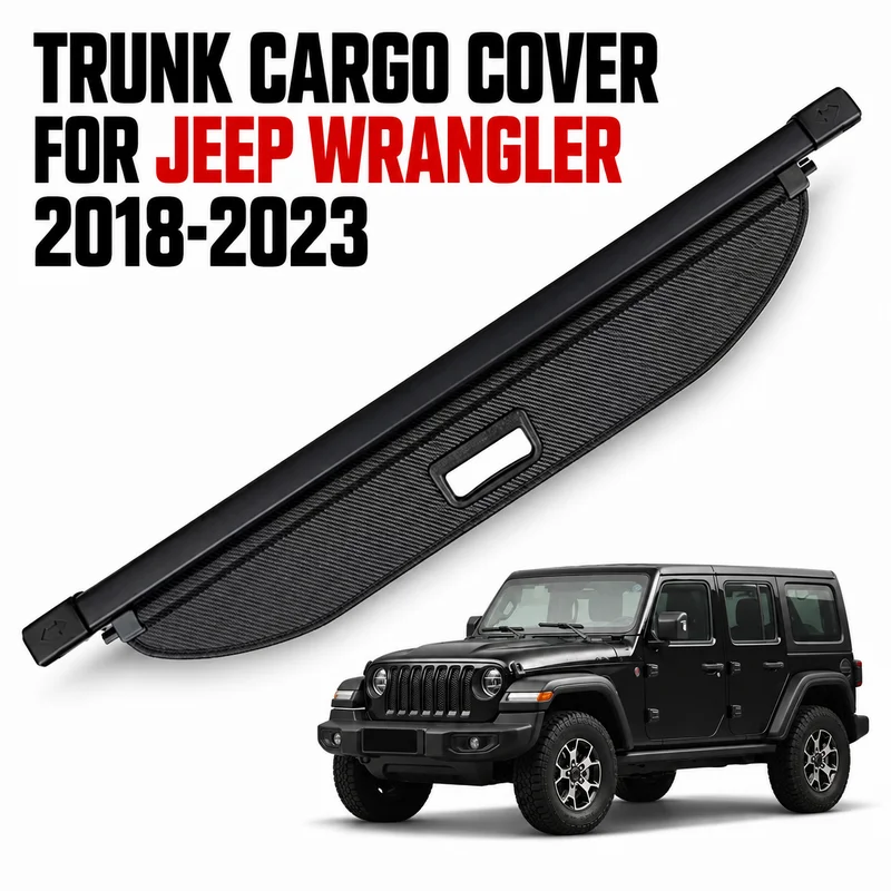 For Jeep Wrangler JL 4 2018-2023 Trunk Cargo Cover Retractable Privacy Parcel Rack Easy-Install Durable Car Storage Accessories