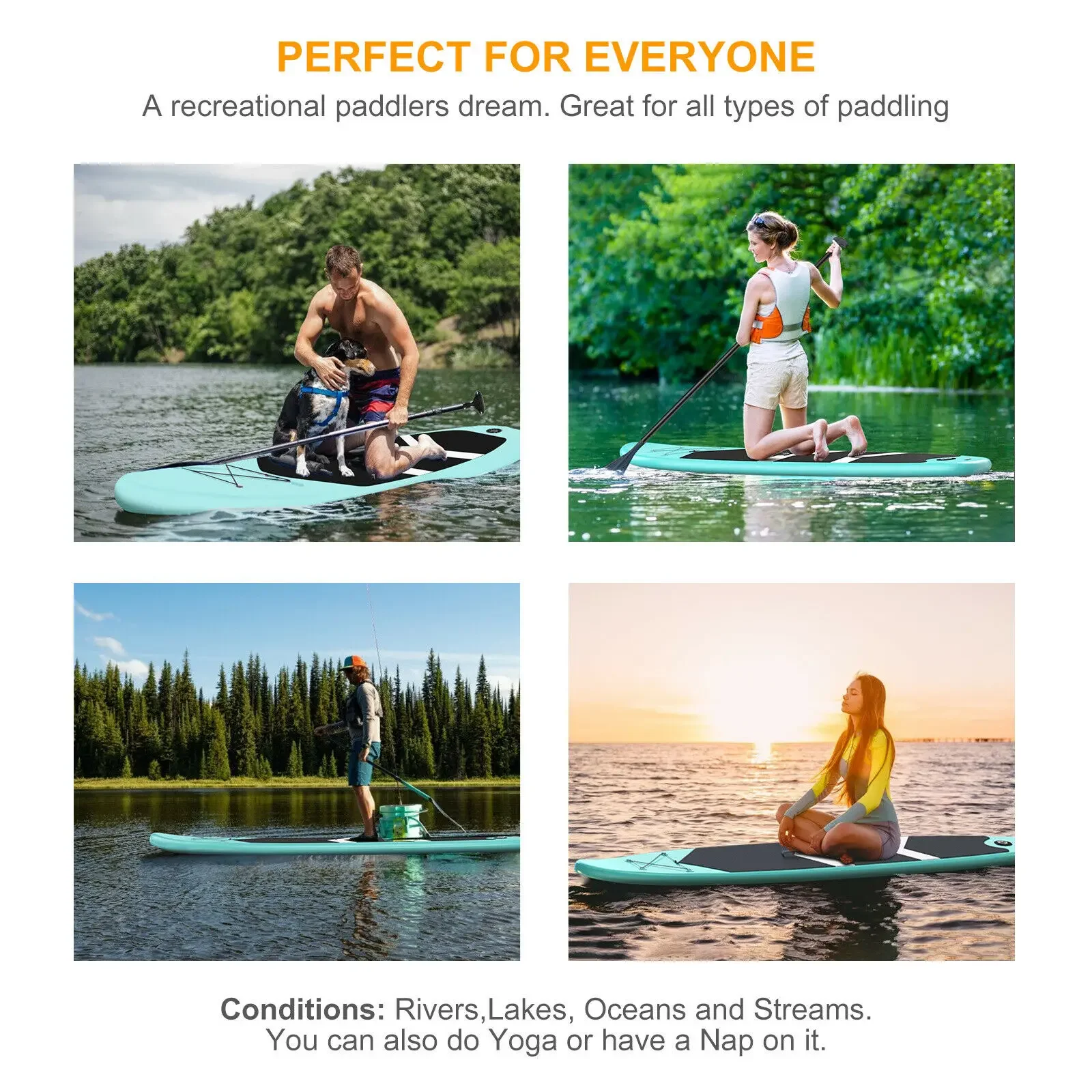 10'6 "ฟุต Sup board Inflatable Stand Up Board Paddle ลื่น Surf longboard gonflable Wakeboard สเก็ตบอร์ด Paddleboard