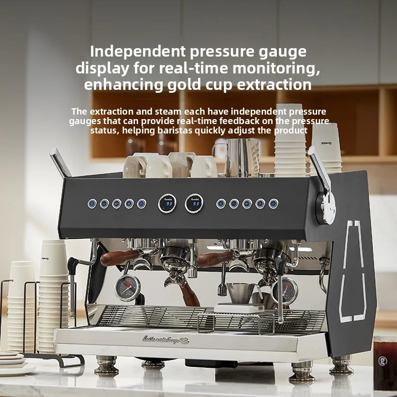 Double Head Coffee Machine, CRM3211A,Commercial Coffee Maker, Semi-Automatic Italian Style, Independent Multi Boiler,Make Coffee
