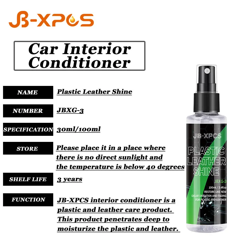 Car Interior Detailer Plastic Restorer Cleaner For Dashboard Seats Leather Shine Plastic Back To Black Gloss