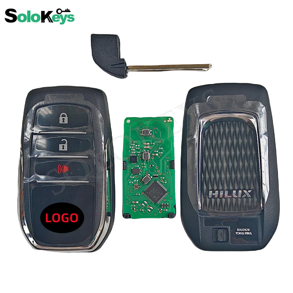 SOLOKEYS Fccid:B3U2K2K numer płyty: 61K643-0010 dla Toyota Fortuner Hilux oryginalny inteligentny klucz zdalny 314/312MHZ 8AChip z LOGO