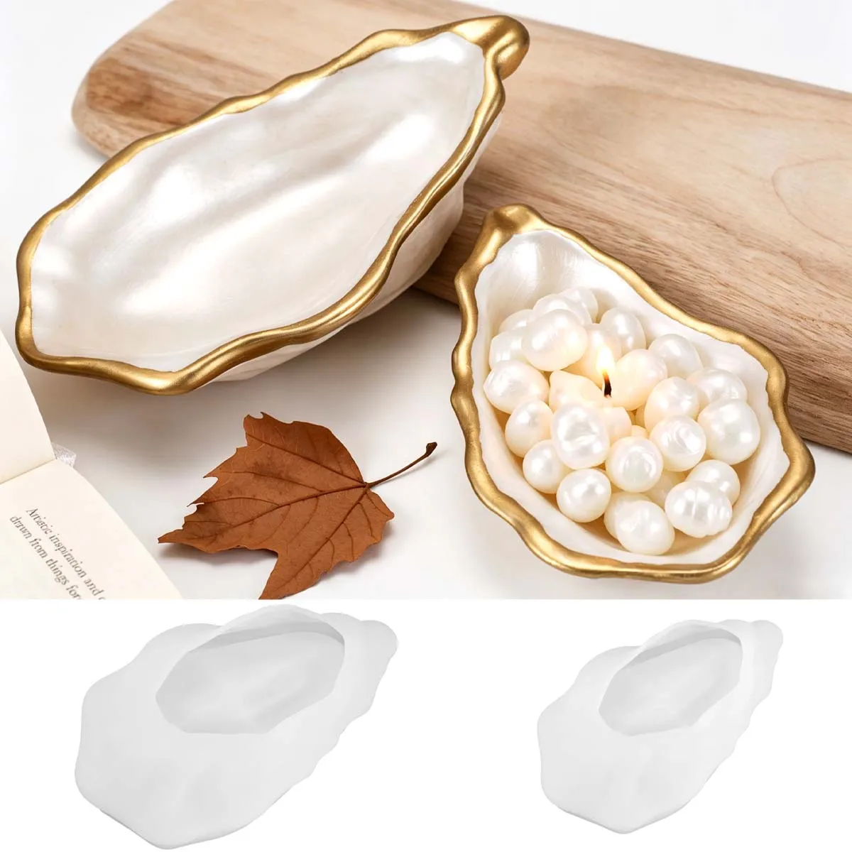Irregular Oyster Shell Silicone Mold DIY Handmade Conch Jewelry Storage Tray Resin Cement Candle Cup Craft Molds Home Decor
