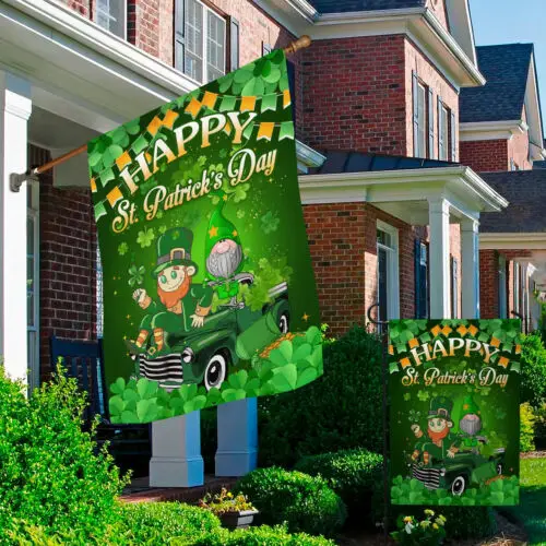 Leprechaun Shamrock Irish Green Car St. Patrick’s Day Garden Flag AAL HHM WZZ yyi