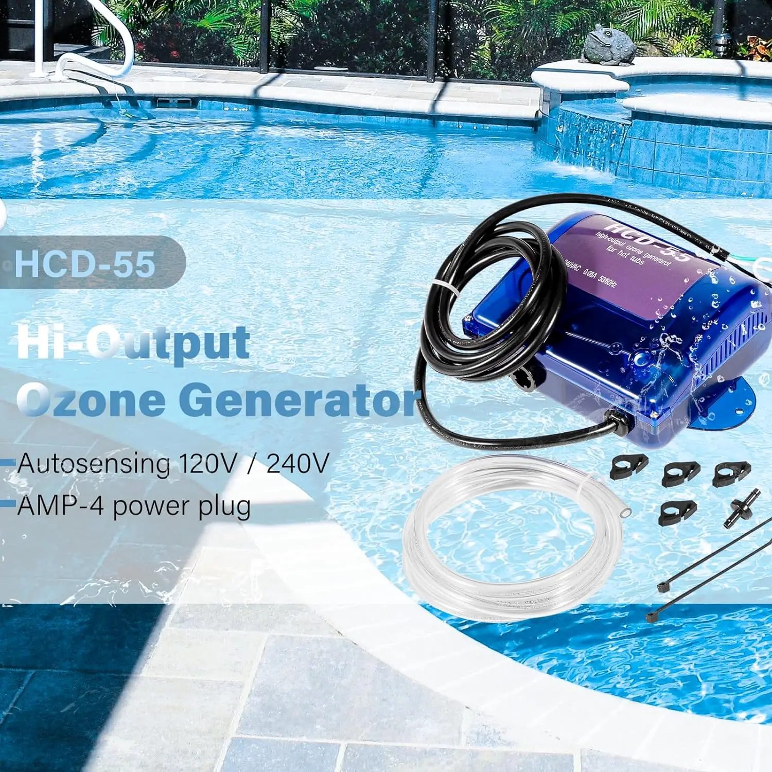 TM HCD-55 Spa Ozonator Kit: Hi-Output Ozone Generator Replacement for Clarathon for Hot Tubs & Swim Spas