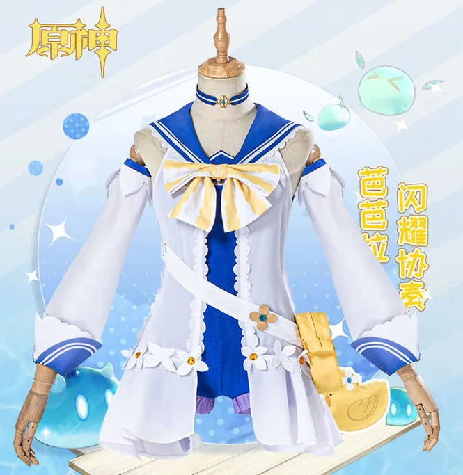 

Genshin Impact Barbara Swimsuit Cosplay Costume, Shining Concerto Cosplay, Cute Anime Swimsuit for Girls