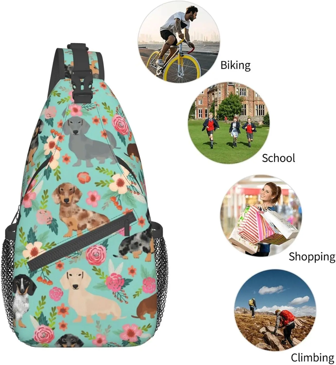 Sling Bag For Women Men Travel Hiking Backpack Crossbody Shoulder Chest Bags Casual Daypack Sport