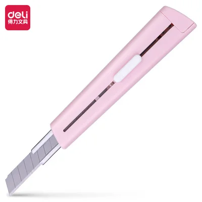 Deli 2038 Art Utility Knife Pen Knife Express Box Knife Paper Cutter Craft Wrapping Refillable Blade Stationery Office School