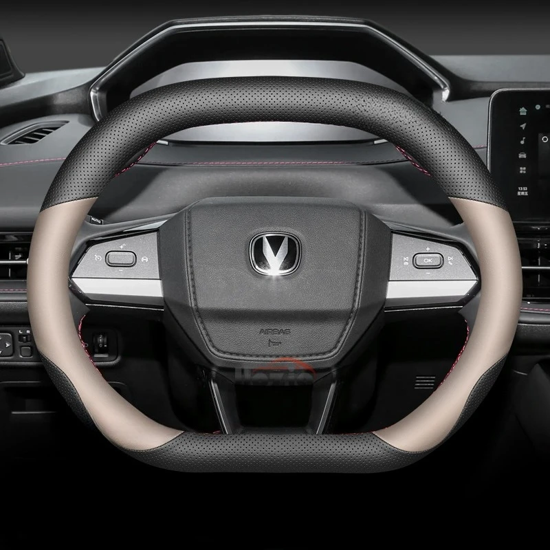 

Leather Car Steering Wheel Cover for Changan CS55 PLUS Eado Uni-V UNI-T UNI-K UNI-S Alsvin CS95 CS85 CS75 PLUS Accessories