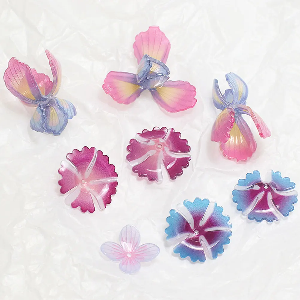 

5pcs Flower Heat Shrink Sheet Accessories Premium Material DIY Jewelry Supplies Creative Design Charms Plastic Pendants