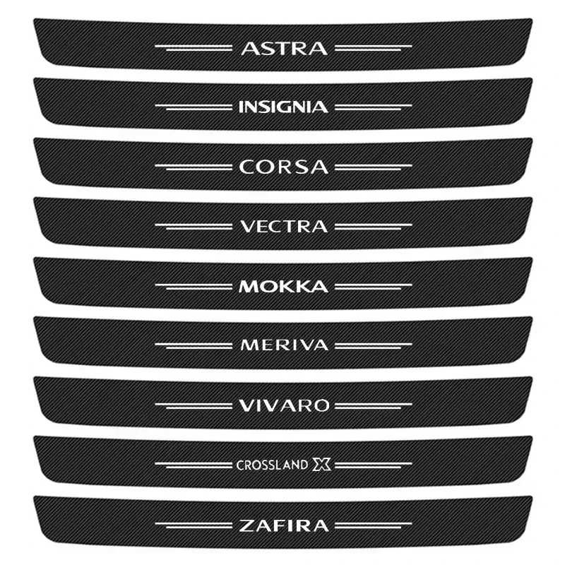 Carbon Fiber Car Trunk Door Threshold Sticker Decals for Opel OPC Astra Insignia Corsa Mokka Vectra Crossland X Grandland Meriva