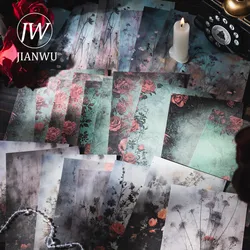 JIANWU 30 arkuszy magiczna seria ogrodowa Vintage ciemne ozdobna z kwiatem roślin papierowy materiał kreatywnych materiałów piśmiennych do śmieciowego dziennika