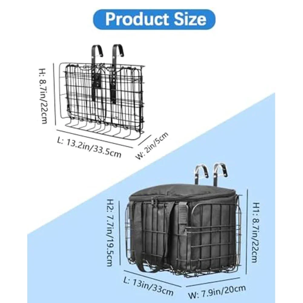 Mountain Bike Folding Hanging Basket Bicycle Basket Basket Front And Rear Trailer Basket With Removable Liner Bag Cycling Parts