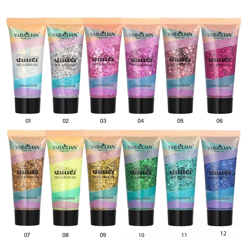 Mermaid Sequin Body Glitter Gel - Long-Lasting Shine for Carnival, Parties, Festival and Stage Performance - Great for Girls