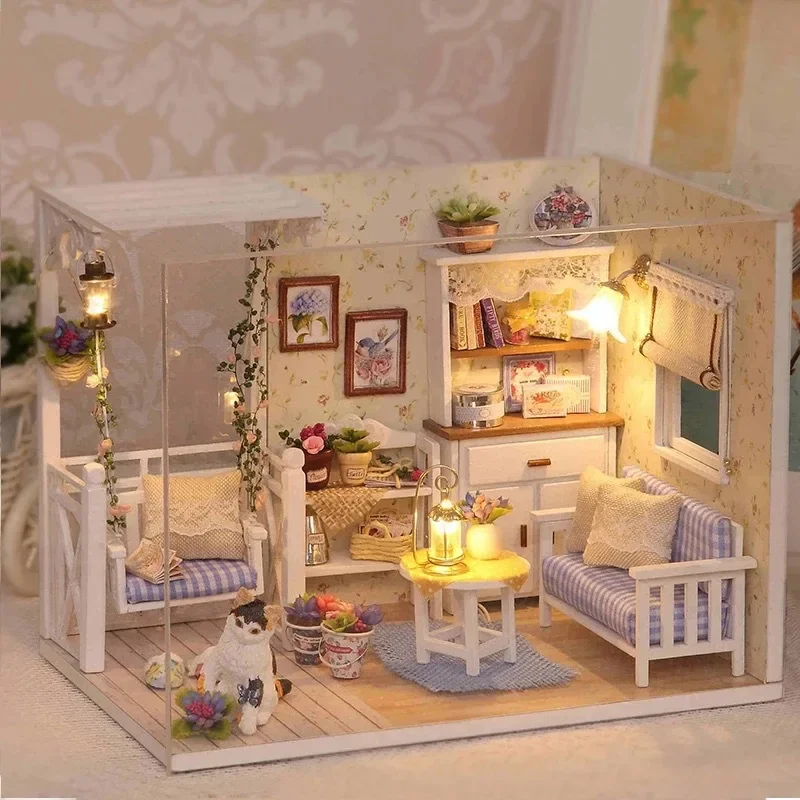 DIY Cottage Kätzchen Tagebuch handgemachte Montage Gebäude Modell Miniatur Landschaft Ornament Spielzeug kreative Freundin Geburtstags geschenke