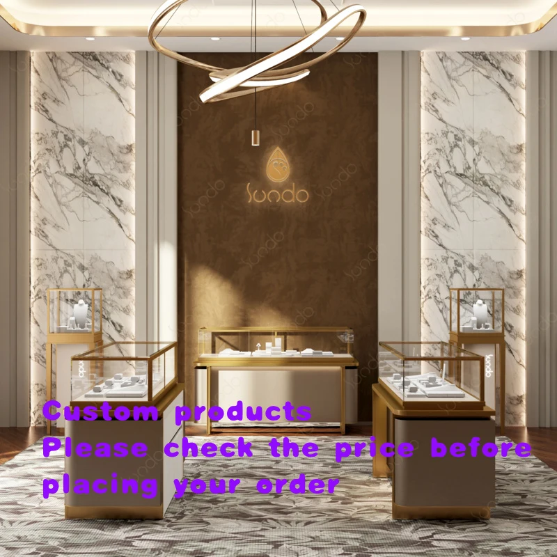 

custom.Customized Stainless Steel High Quality LED Showcases Tempered Glass Jewelry Boutique Display Cabinet Jewellery