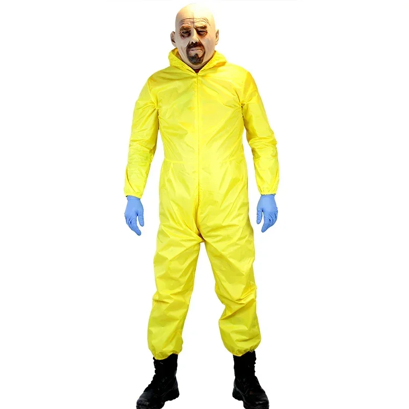 Breaking Bad DIY Walter White Toxic Suit Adult Cosplay Halloween Jumpsuit Cloths TV Costume MN1