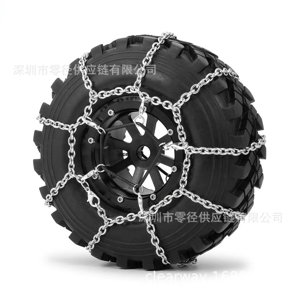 سلاسل إطارات معدنية للسيارات التحكم عن بعد بمقياس 1/10 طراز TRX4، 130 مم، سلاسل ثلج عالية المحاكاة لقطع غيار السيارات التحكم عن بعد للطرق الوعرة والثلوج