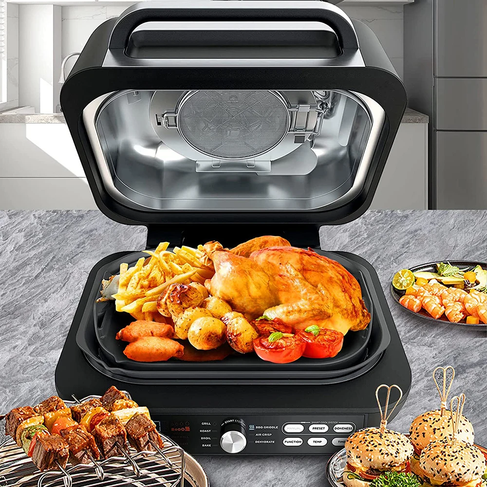 Splatter Shield for Ninja Foodi IG651 IG601 Stainless Steel Splatter Screen for Smart XL Pro 7-in-1 Indoor Grill Accessories