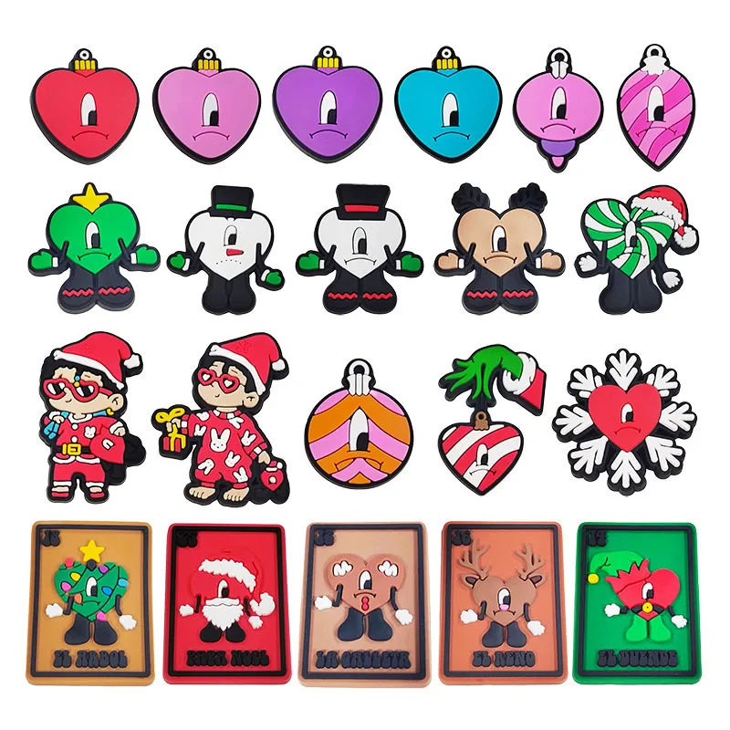 21pcs Trendy Rapper Heart Clog Shoe Charms DIY Craft Accessories Shoe Jibbitz-Type Charms for Crocs-style Kids Adult Xmas Gifts