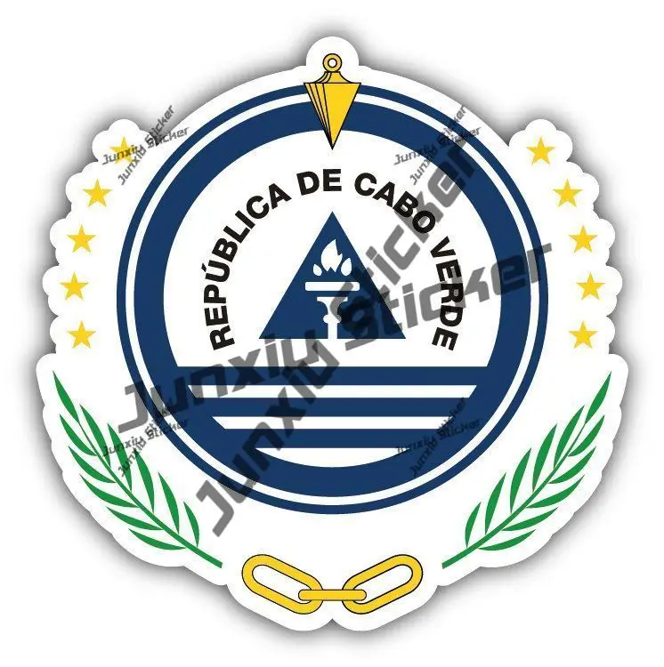 

Cape Verde Coat of Arms Car Bumper Sticker Decal The Whole Body Moto Helmet UV Protected Decals Anti Scratch Decoration