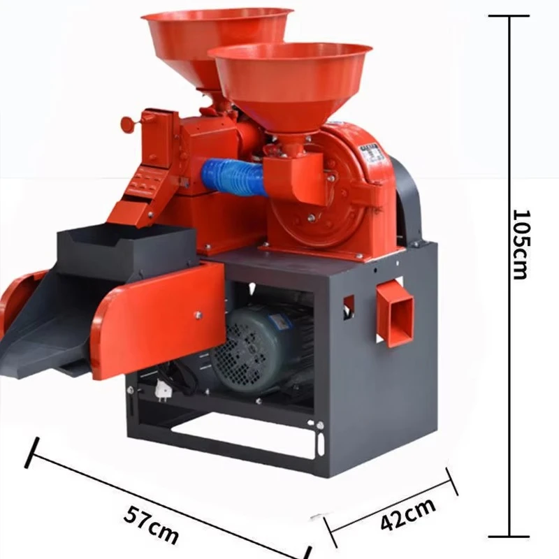 for‘’Combined Rice Mill Machine + Vibration Screen Electric Grain Crusher Paddy Husker Maize Grinder Corn Wheat Milling Machine