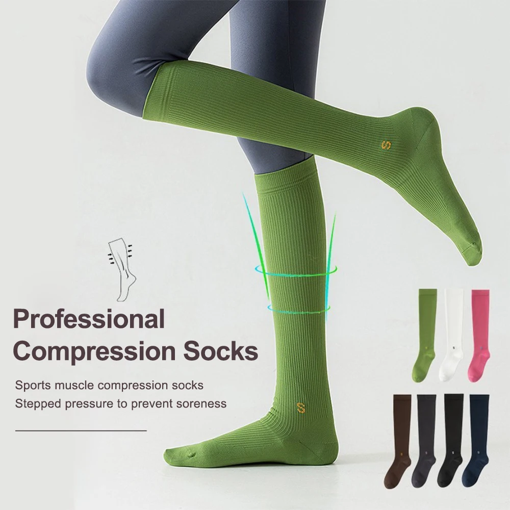 1 Pair Compression Stocking Women Edema Varicose Veins Running Travel Sport Compression Socks Football Sports Socks yoga socks