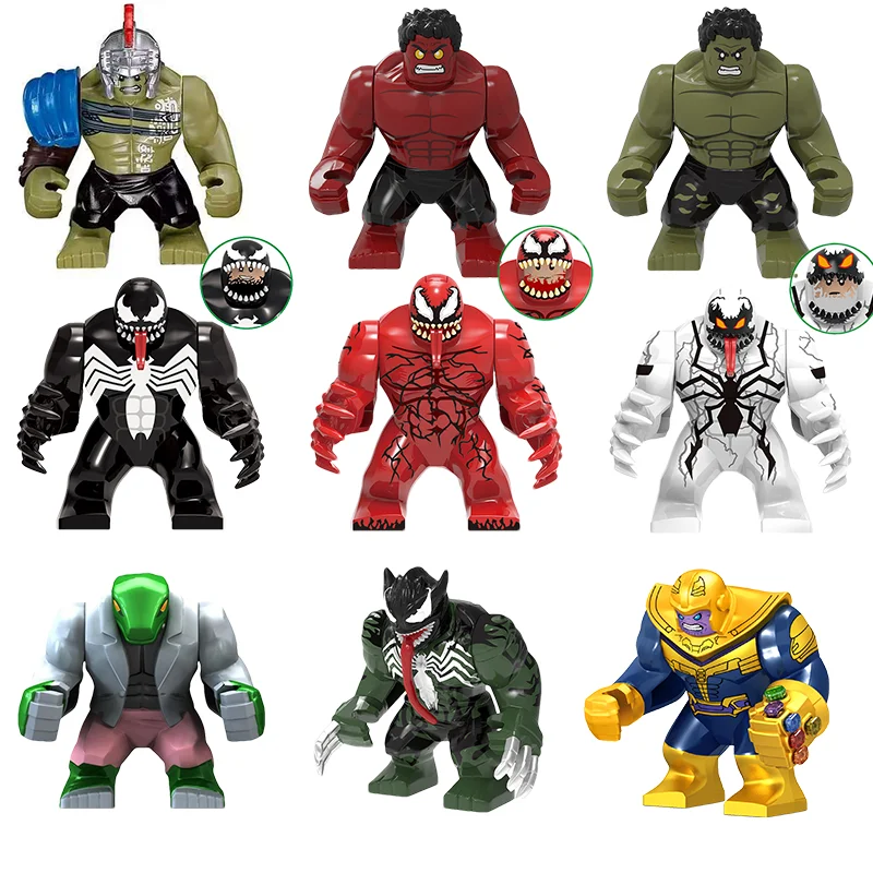 Bloques de construcción de superhéroes de Marvel, Spider Man, Venom, personajes de acción, juguetes, personajes de anime, muñecas ensambladas, regalos de cumpleaños