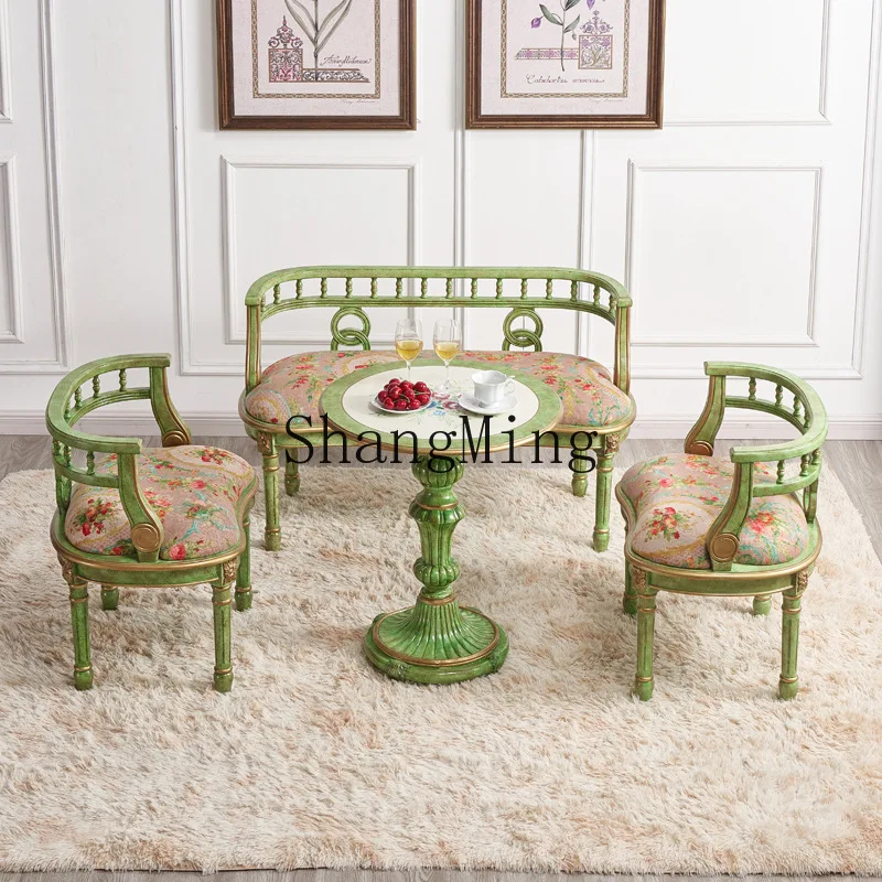 

SMLounge Chair, One Table, Three Chairs, Painted Furniture, Solid Wood Balcony, Negotiation Table, Chair, Living Room Stool