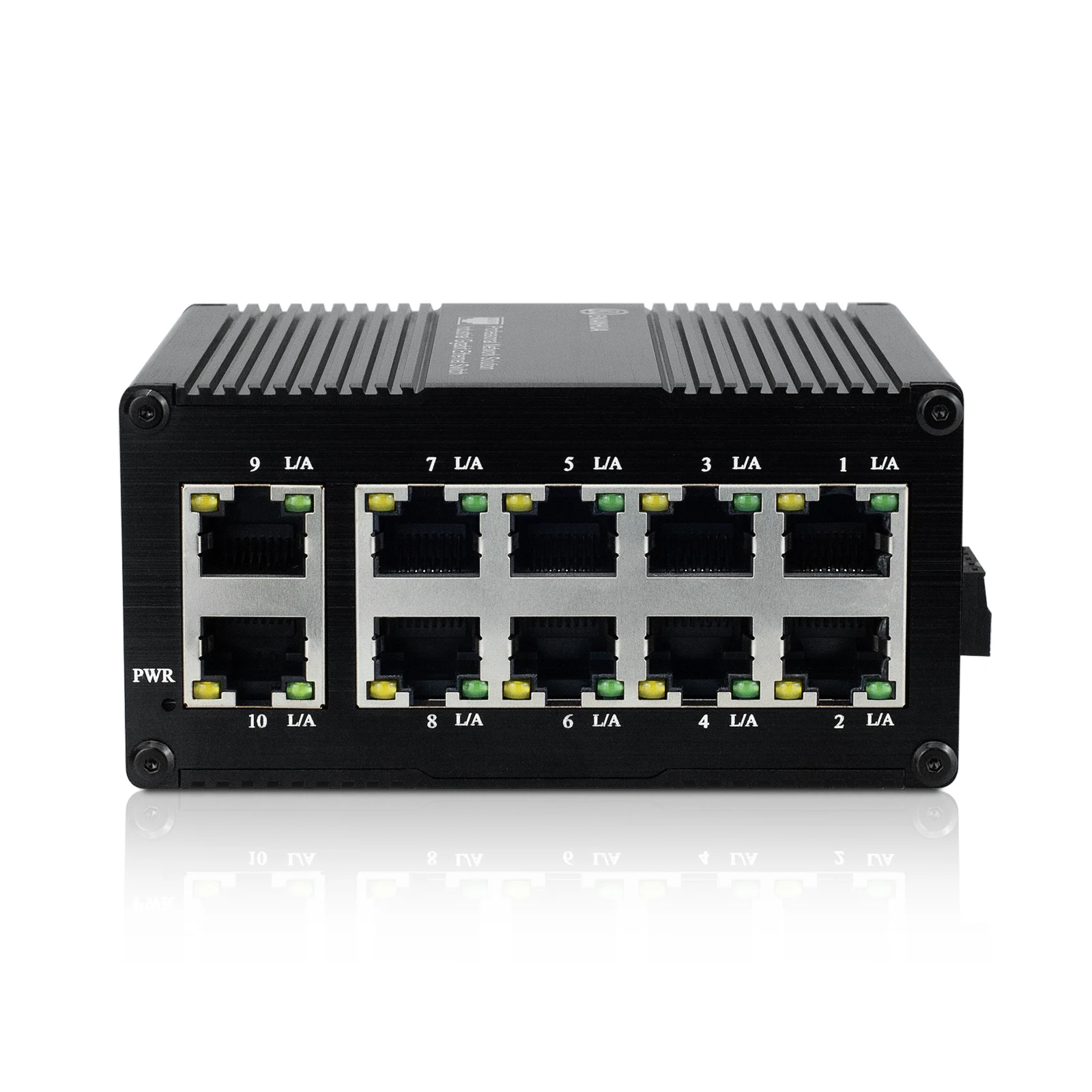 Industrial 10 Ports Ethernet Switch,Din Rail Mount Gigabit 30/60/90W(PoE)Switch,10- Port RJ45 Network Switch,IEEE 802.3af/at/bt