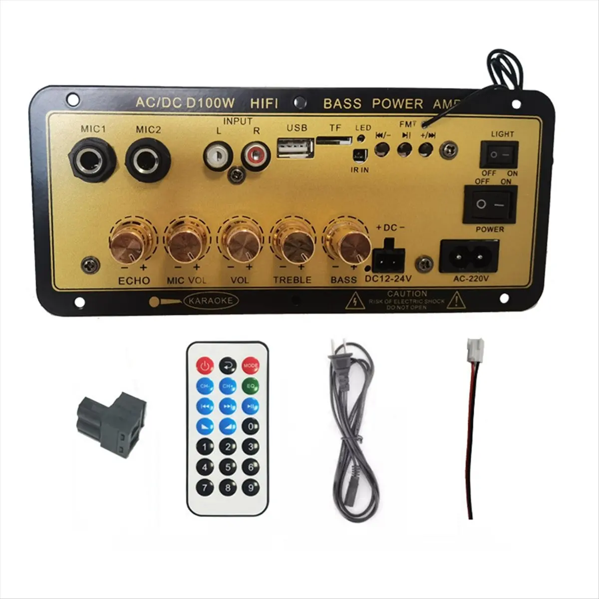 DT81 D100W Bluetooth Amplifier Board with Optical Audio Input Hifi Karaoke Amplifier Home/Car Amplifier Board US Plug view 5