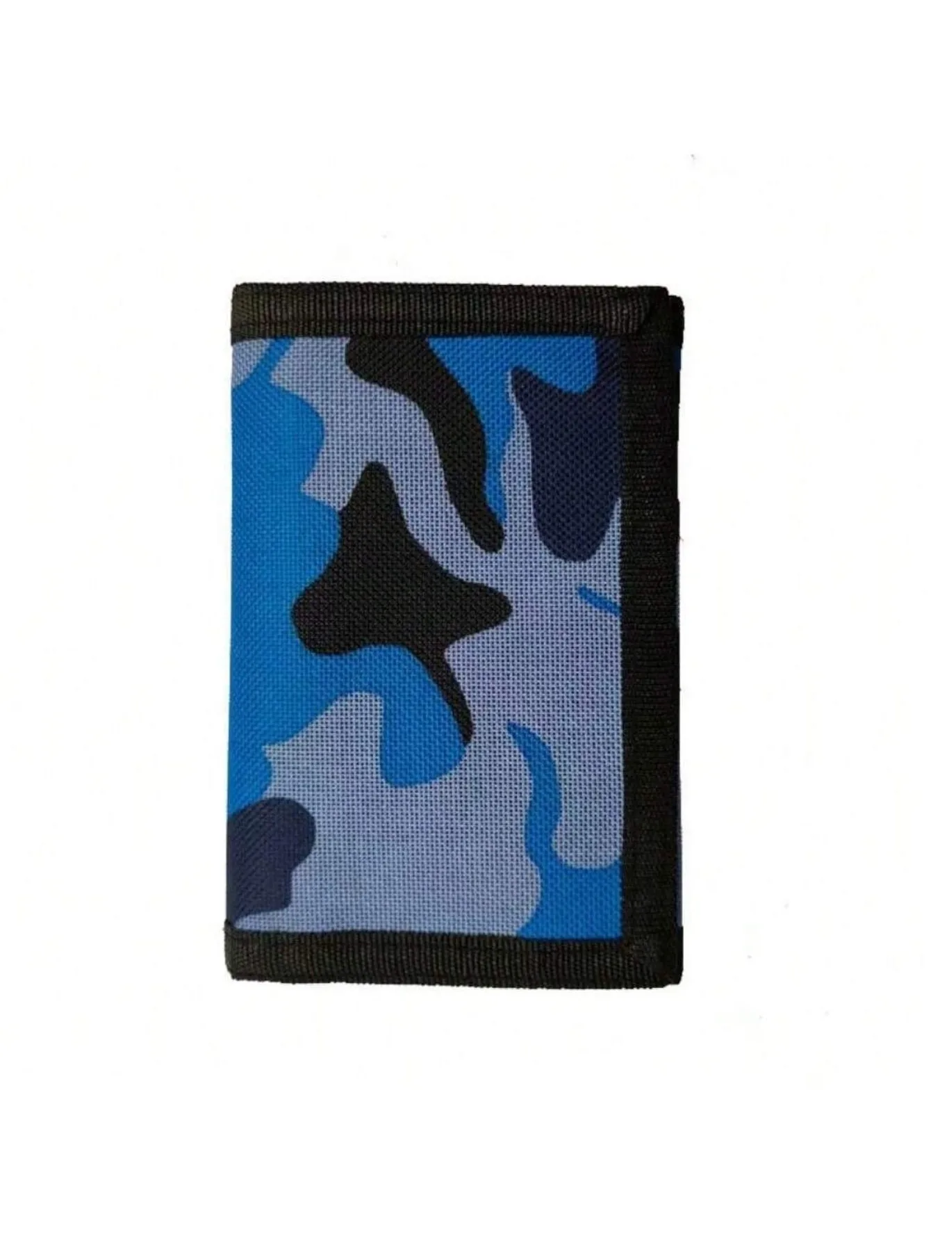 Blue Camo Print Kids Wallet for Boys Girls Teens Trifold Wallet for Men Women Army Camouflage Wallets Credit Card Holder