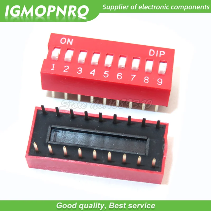 Módulo de interruptor de tipo deslizante de 10 piezas, interruptor de palanca de paso rojo DIP, interruptor de Dial IGMOPNRQ, 1, 2, 3, 4, 5, 6, 7, 8, 10, 12 Pines, 2,54mm