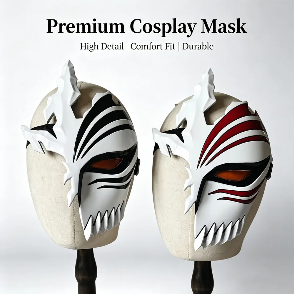 Anime Bleach Kurosaki Ichigo Hollowfication Half Mask Cosplay Accessory Prop For Masquerade Stage Performance Themed Party