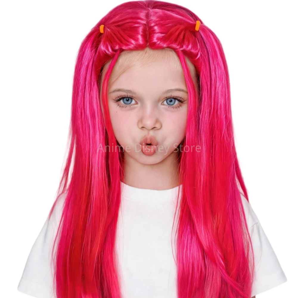 2026 Synthetic Long Purple Braid Ponytail Hair Black Buns Singer Idol Golden Cosplay Girls Party Halloween Costume Wig