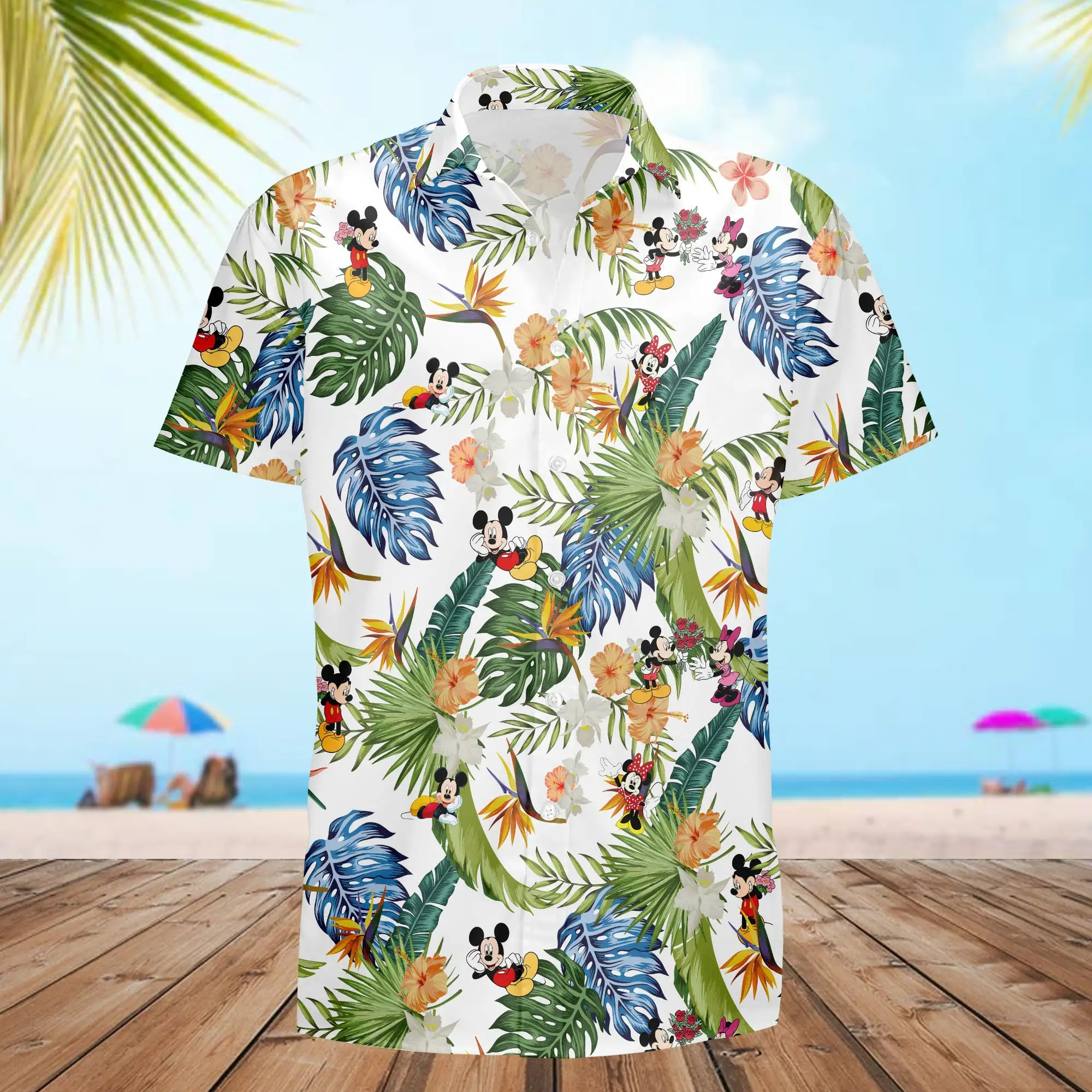 Camiseta Hawaiana de Mickey y Minnie Mouse