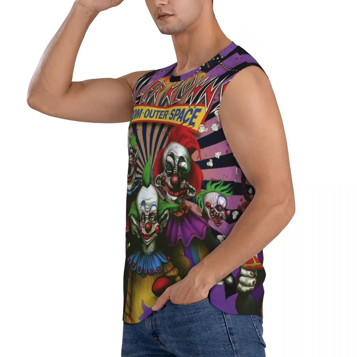 Killer Klowns From Outer Space Men Sleeveless Tank Tops Quick Dry Breathable Gym Fitness Running Summer Casual Sport Vest