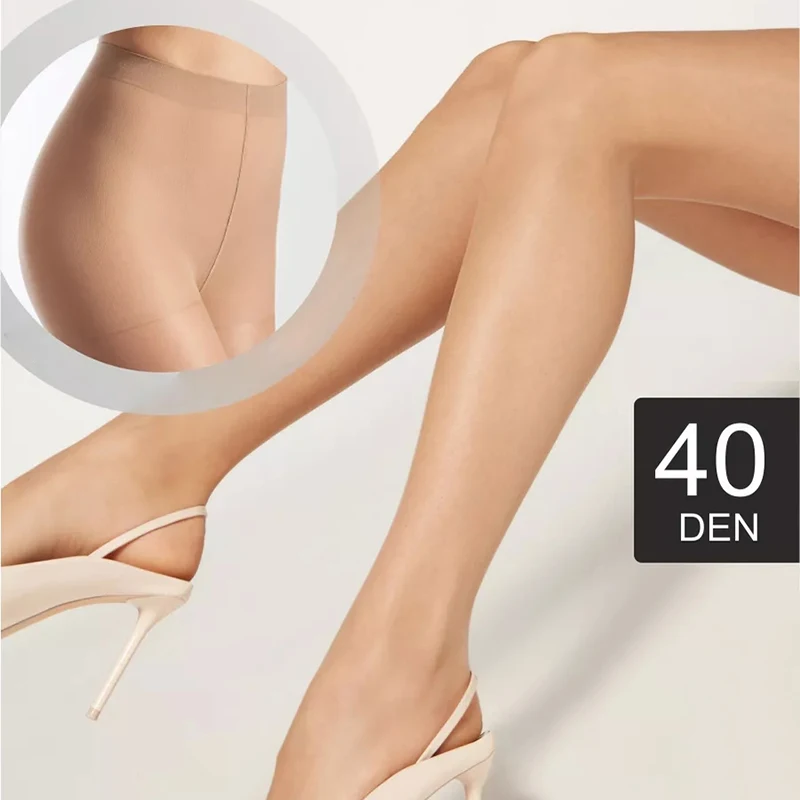 1 Pair Solid 40D Sheer Tights Female High Elastic Nylon Pantyhose Control Top Thin Long Stockings Plus Size