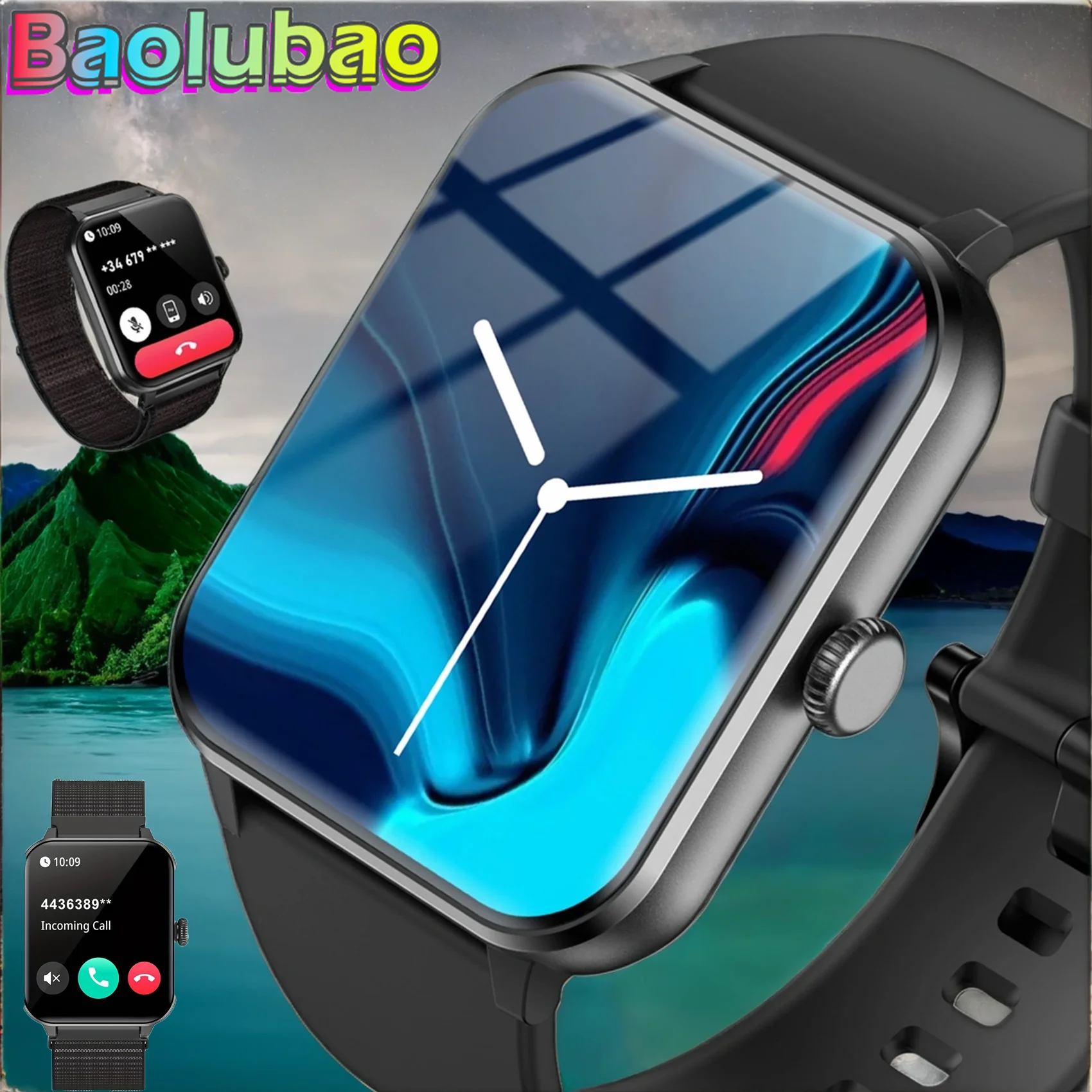 Baolubao 2024 NEW Smart Watch 1.85 inch Full Touch Voice Assistant Fitness Tracker Bluetooth Answer/Dial Weather, Christmas Gift