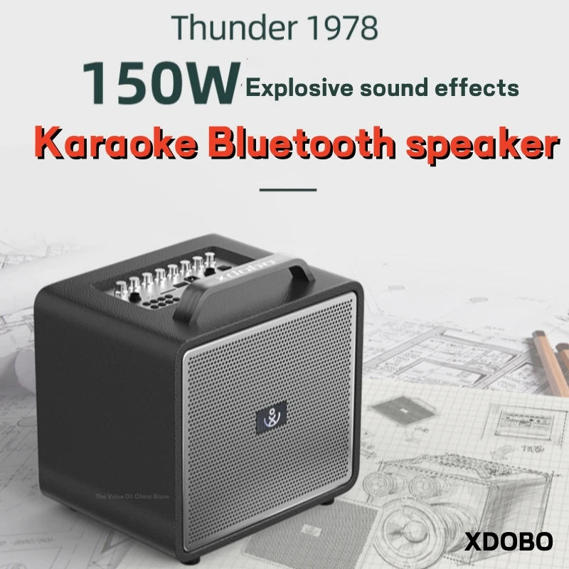 Caixa de som XDOBO Thunder 1978 Thunder 150W Ultra Power Outdoor Bluetooth Speaker Karaoke Instrument Sound System Home Party