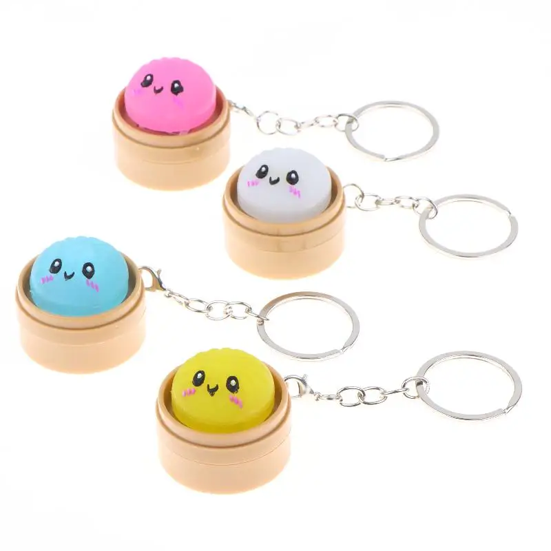 Cute Kawaii Mini Steamed Bun Squeeze Keychains With Soft Stress Relief Design Perfect For Backpack Decor Party Favors Kids Gift