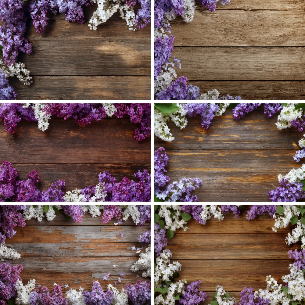 

Spring Flower Wooden Wall Photography Backdrops Morning Glory Boards Photo Studio Backgrounds Birthday Photography Background