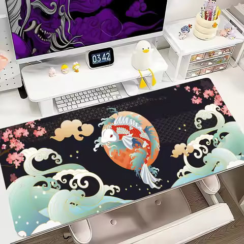Koi Wave Mouse Pad 900x400MM Large Gaming Mousepad Keyboard Gamer Rubber Anti-wrinkle Anti-Slip Bottom Desk Mat