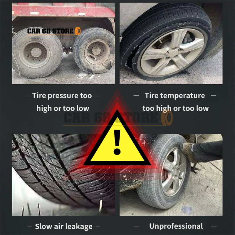 Solar Power TPMS 217psi Wireless Tire Pressure Temperature Tire Pressure Monitoring System for Truck RV BUS(up to 38 Tires)