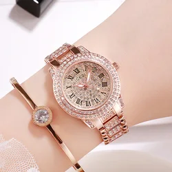 2024 Most Popular Hip-hop Style Luxury Full Shinning Czech Zircon  Ladies Watches    Watch for Women Free Shiping  Watches