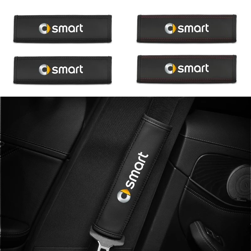 Fundas para cinturón de seguridad de coche, almohadilla de protección de hombro, accesorios interiores para Smart Fortwo 451 453 450 EQ Forfour Coupe Cabrio Crossblad