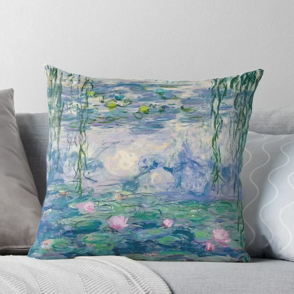 Water Lilies Claude Monet Fine Art Throw Pillow Elastic Cover For Sofa Pillowcases Cushion Covers Sofa Cusions Cover pillow