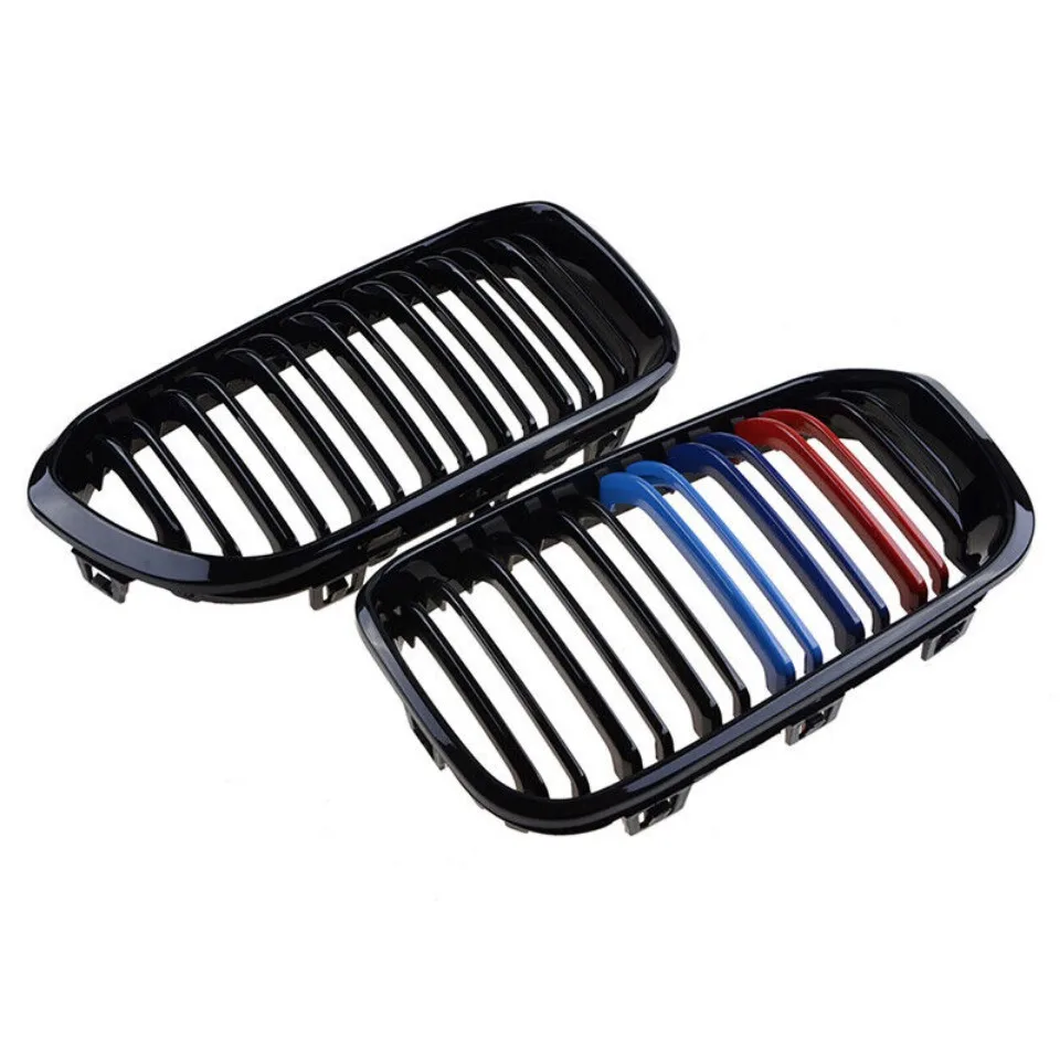 XVIP Frontstoßstangen-Nierengrill, Renngrills für BMW 1er F20 F21 2015–2019, Ersatz-Doppellatten, glänzend schwarze Gitter – Detail 14