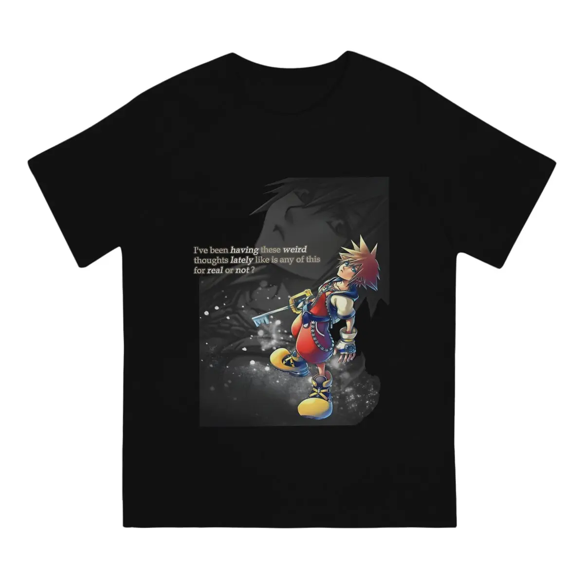 Novelty Sora Intro T-Shirt for Men Crewneck T Shirts Kingdom Hearts Short Sleeve Tees Printed Tops