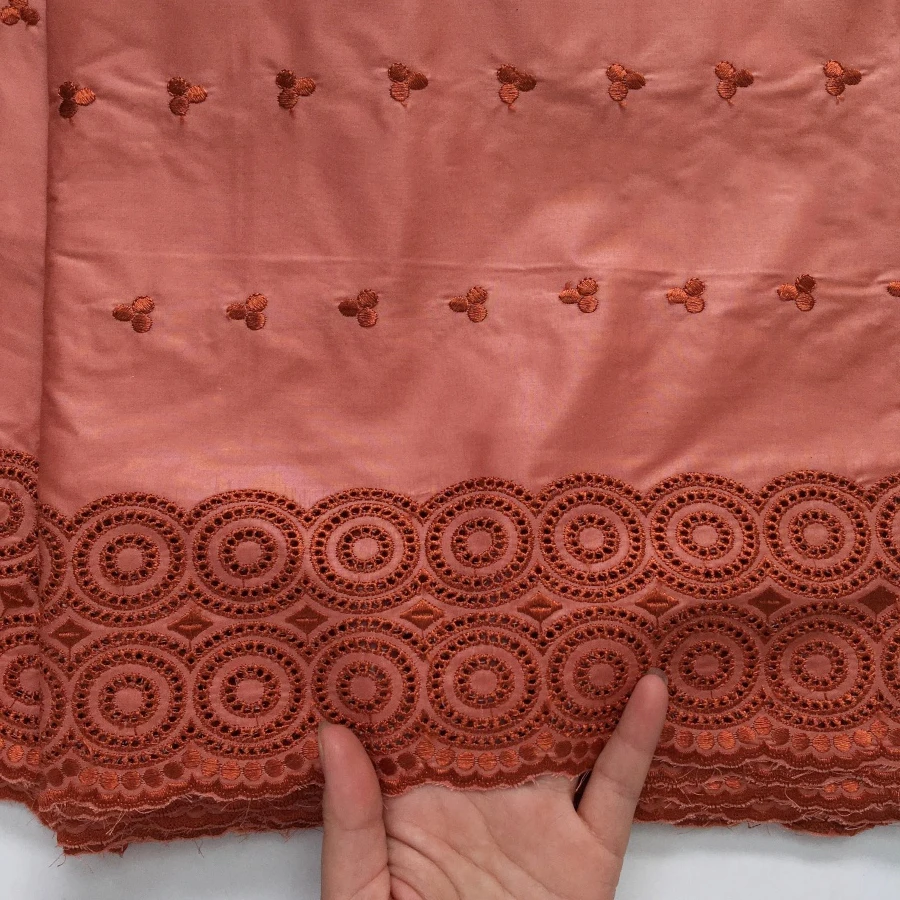Luxury African Fabric Austria Cotton Polished Lace High Quality Atiku Fabric 5Yards For Men Traditional Robe Suit Material F4255